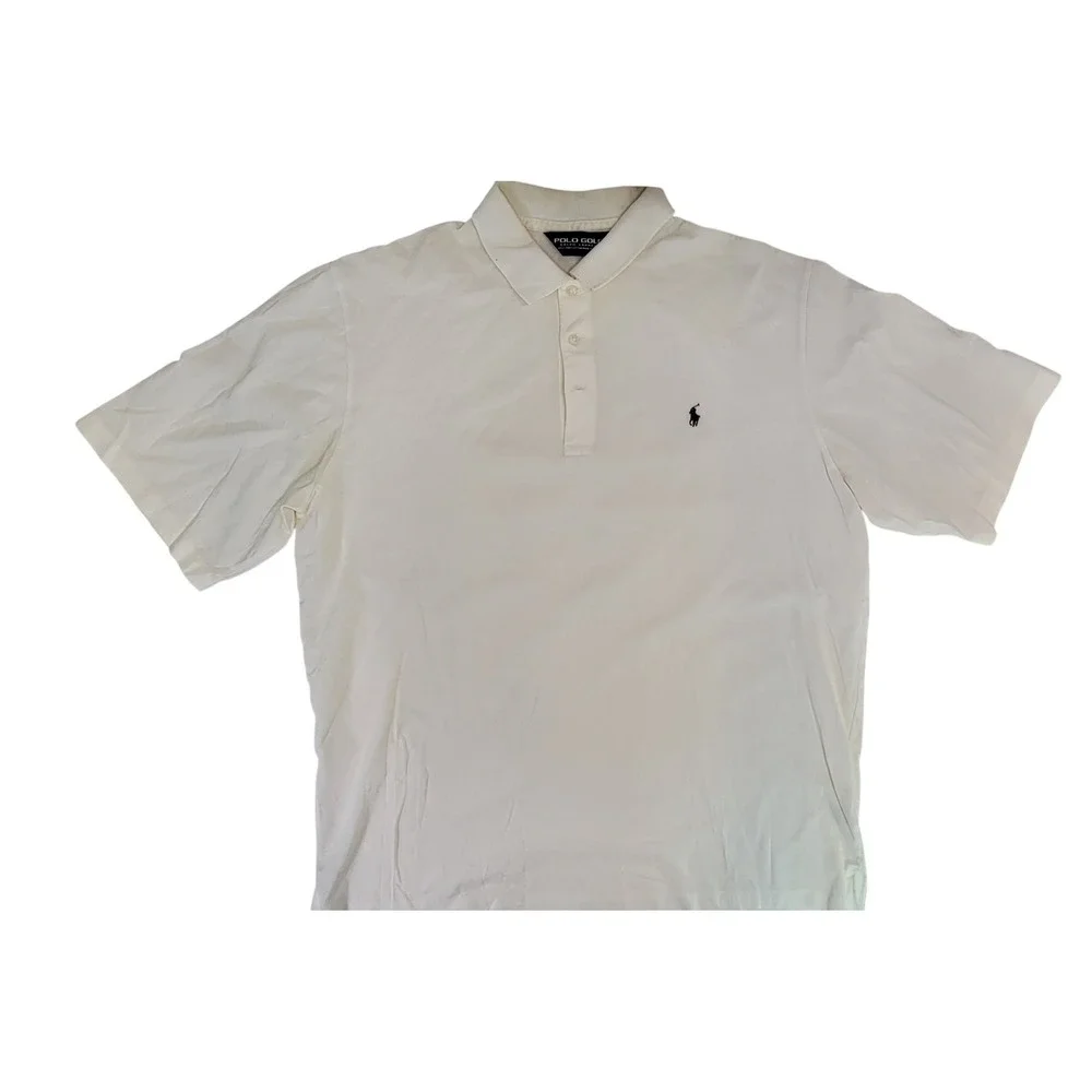 Ralph Lauren Polo‎ Golf Mens White Short Sleeve Polo Shirt XL Embroidered Pony